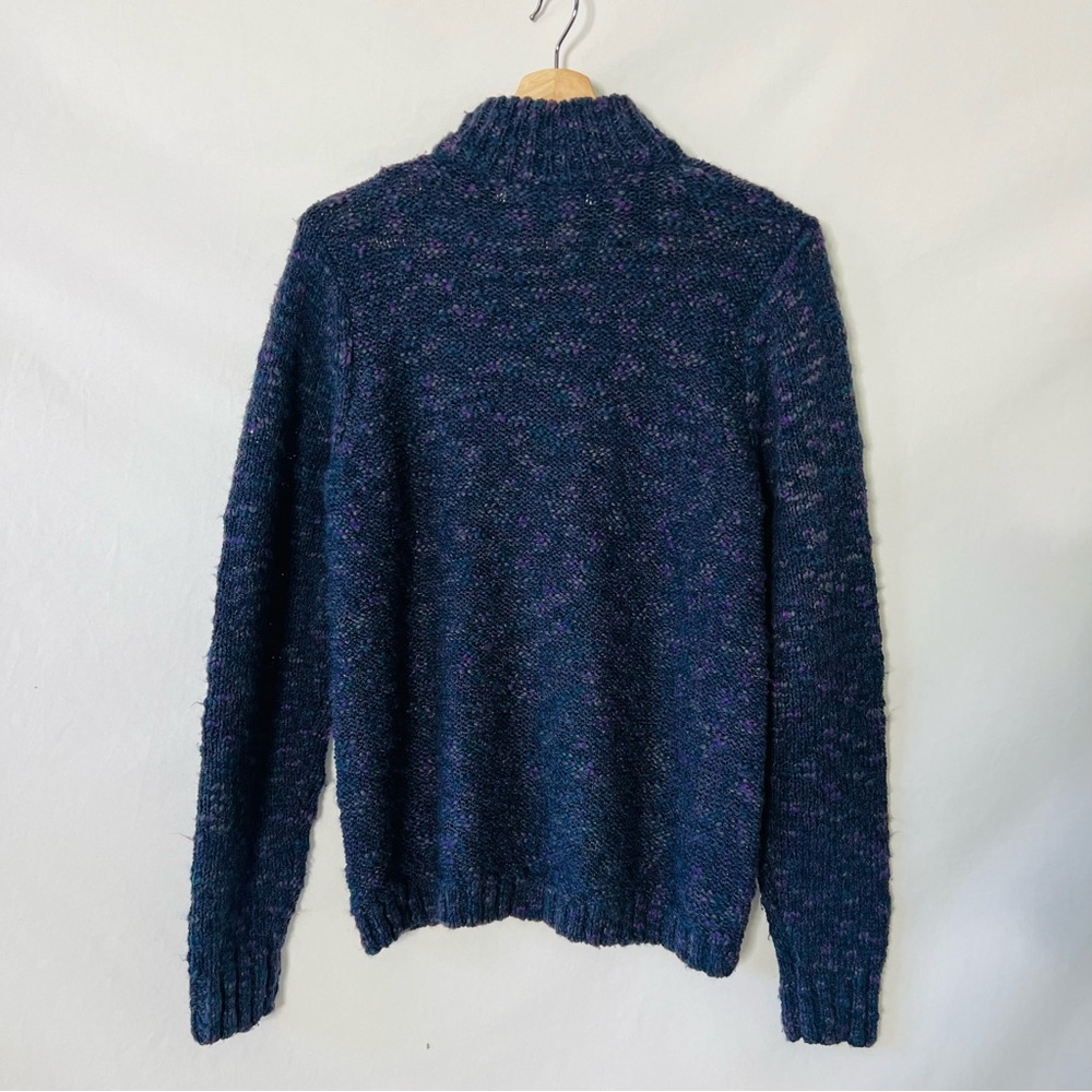 Woolrich Purple Half Zip Marled Knit Sweater - Picture 5 of 12